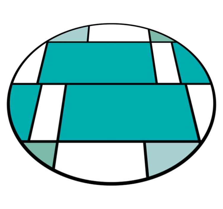 Tappeto vinile moderno motivo geometrico turchese - TenStickers