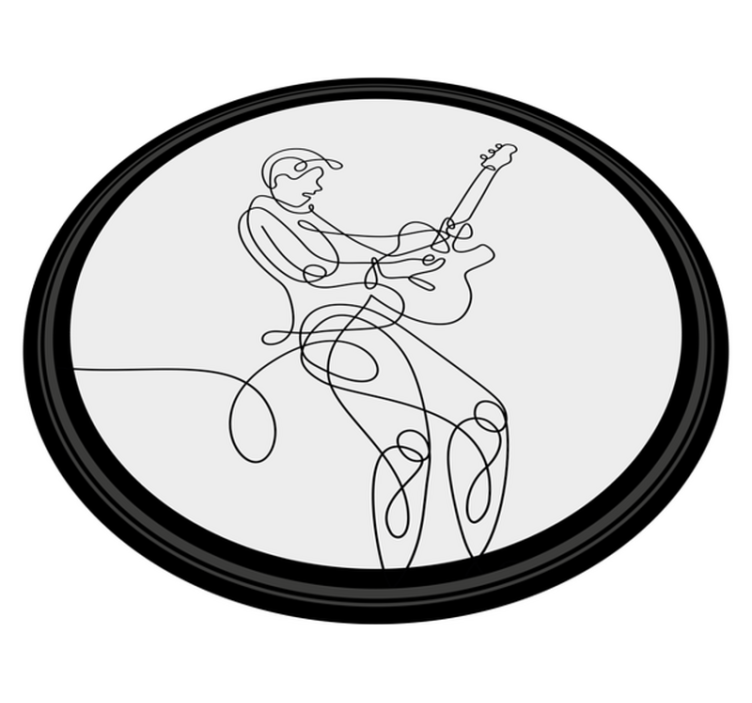 Tappeto vinile motivi musicista di disegno al tratto - TenStickers
