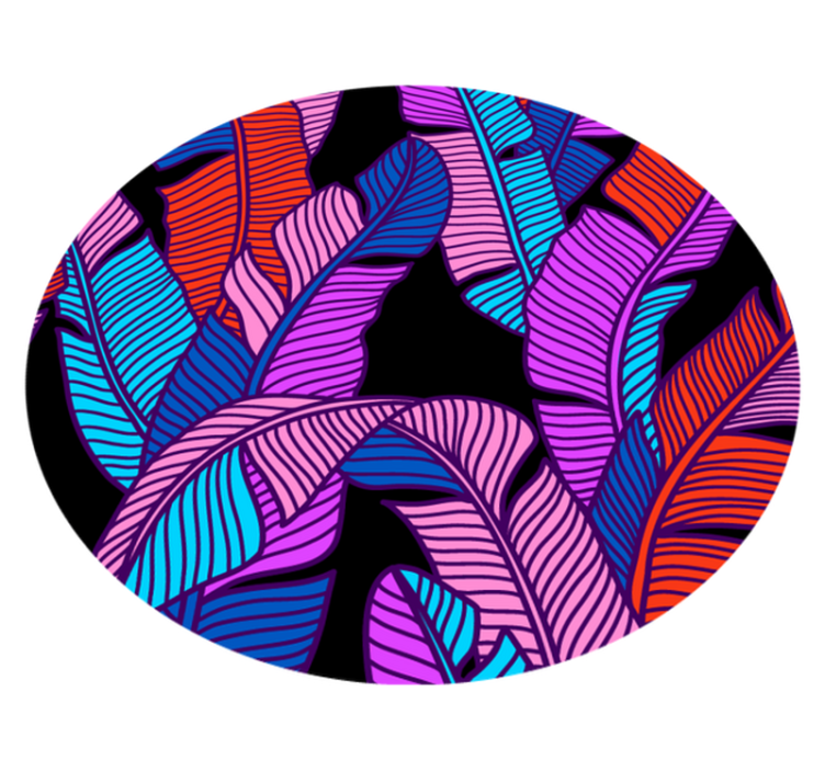 Tappeto vinile fiori elementi fogliari vivaci - TenStickers