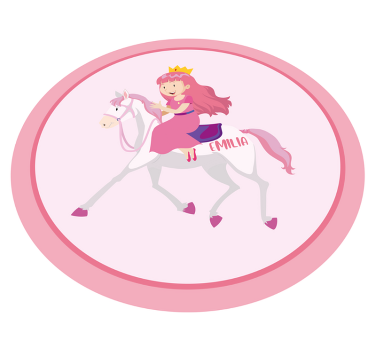 Tappeto vinile per bambini principessa su unicorno - TenStickers