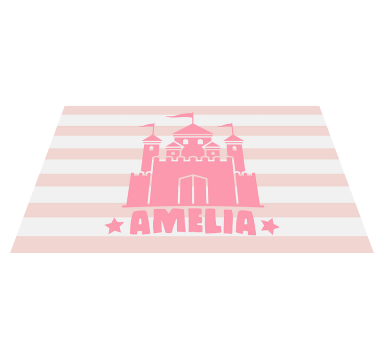 Tappeto vinile per bambini castello a tema personalizzato - TenStickers