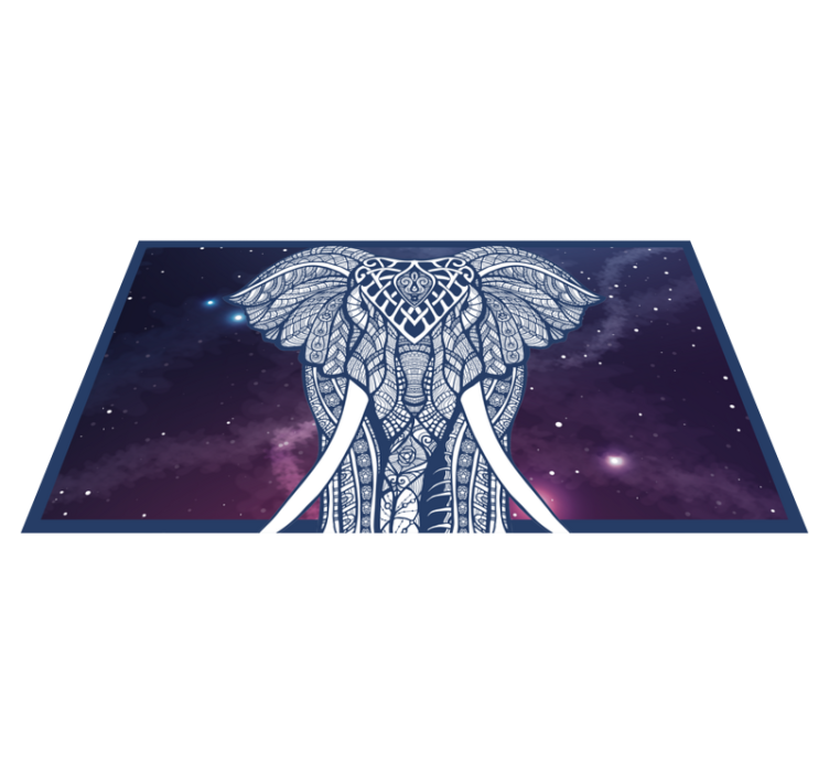 Tappeto vinile con nome artwork elefante intricato - TenStickers