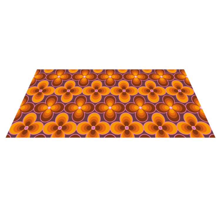 Tappeto vinile vintage motivo floreale retrò - TenStickers