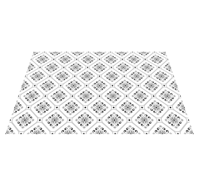Tappeto vinile piastrelle elegante bianco e nero - TenStickers