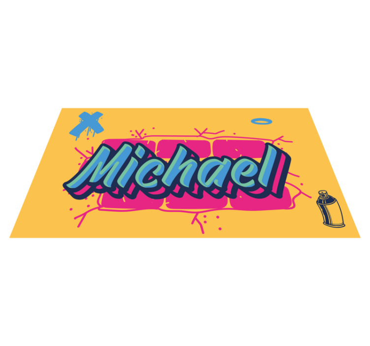 Tappeto vinile per bambini nome personalizzato graffiti - TenStickers