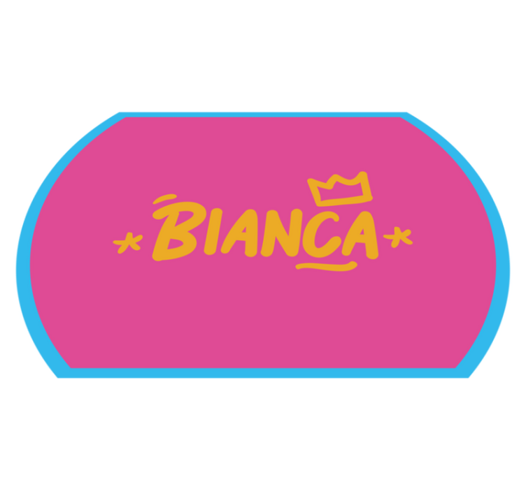 Tappeto vinile con nome bordato blu - TenStickers