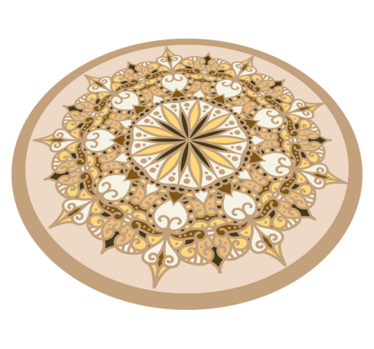 Tappeto vinile mandala mandala dorato elegante - TenStickers