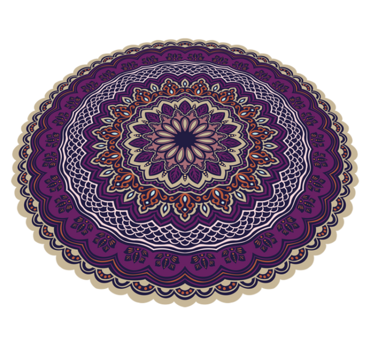 Tappeto vinile Mandala design viola vibrante - TenStickers