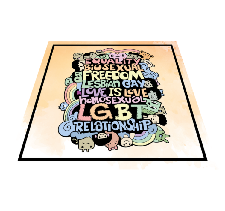 Tappeto vinile frase messaggio lgbt colorato - TenStickers
