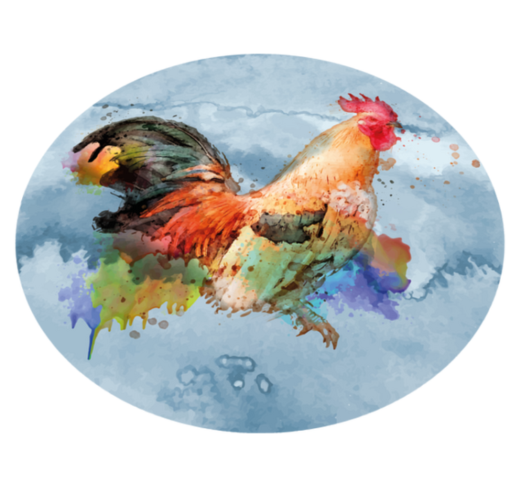 Tappeto vinile stampa animale splash di gallo colorato - TenStickers