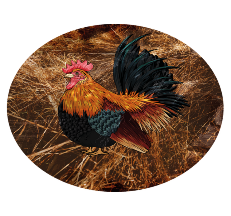 Tappeto vinile stampa animale gallo colorato - TenStickers