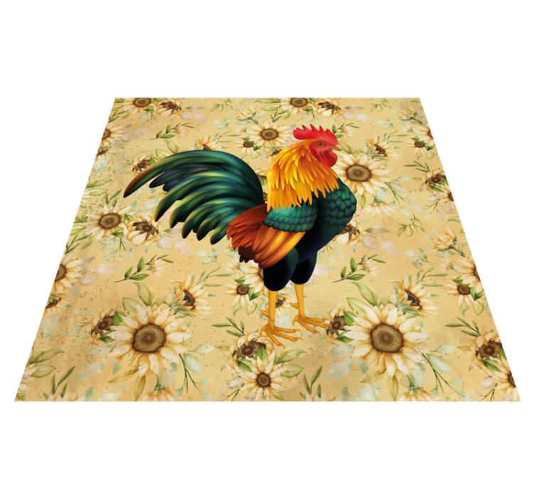 Tappeto vinile fiori porud gallo - TenStickers