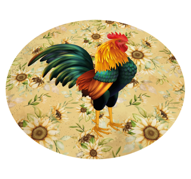 Tappeto vinile fiori esposizione di gallo vivace - TenStickers