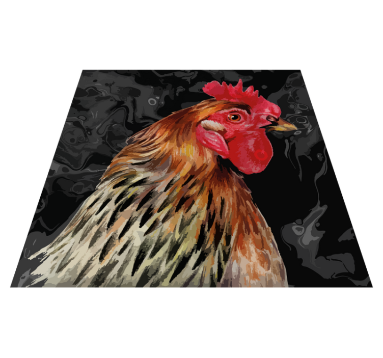 Tappeto vinile stampa animale testa di gallo colorata - TenStickers