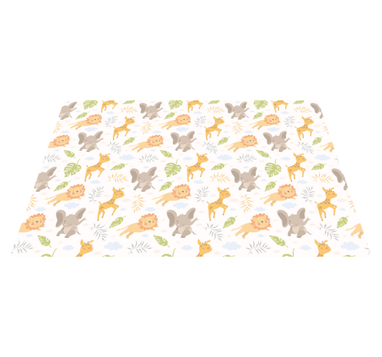 Tappeto vinile per bambini adorabili creature del safari - TenStickers