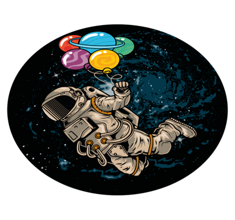 Tappeto vinile per bambini astronauta con palloncini - TenStickers