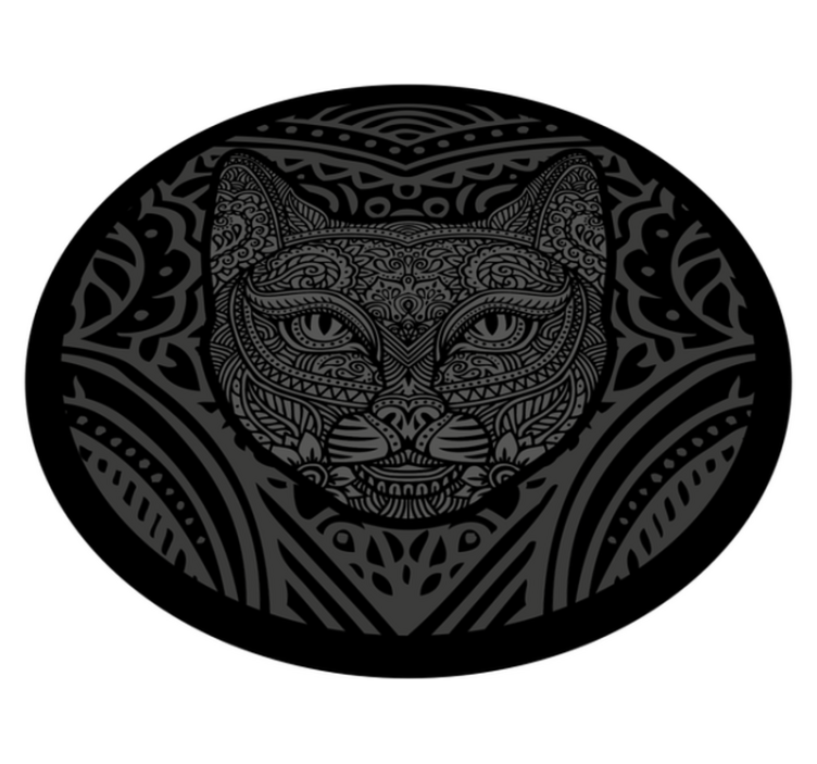 Tappeto vinile animali faccia di gatto nero - TenStickers