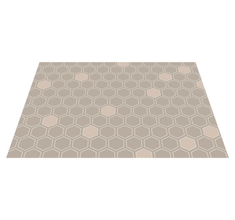 Tappeto vinile geometrico motivo esagonale beige - TenStickers