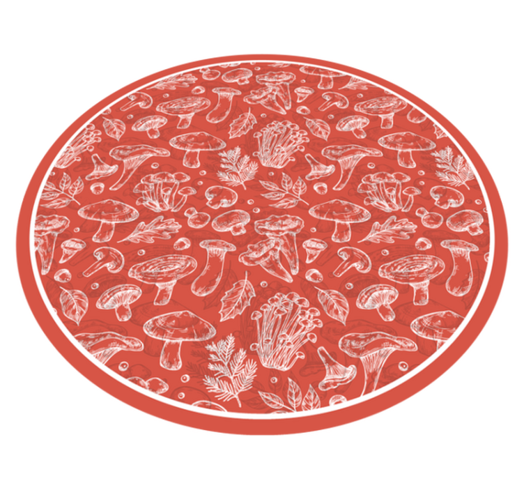 Tappeto vinile natura illustrazione di funghi - TenStickers