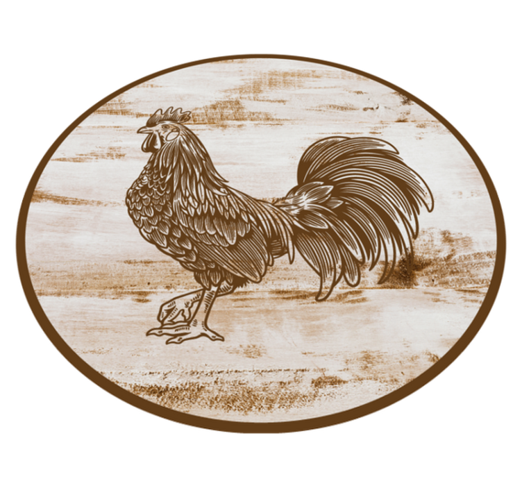 Tappeto vinile animali illustrazione di gallo d'epoca - TenStickers