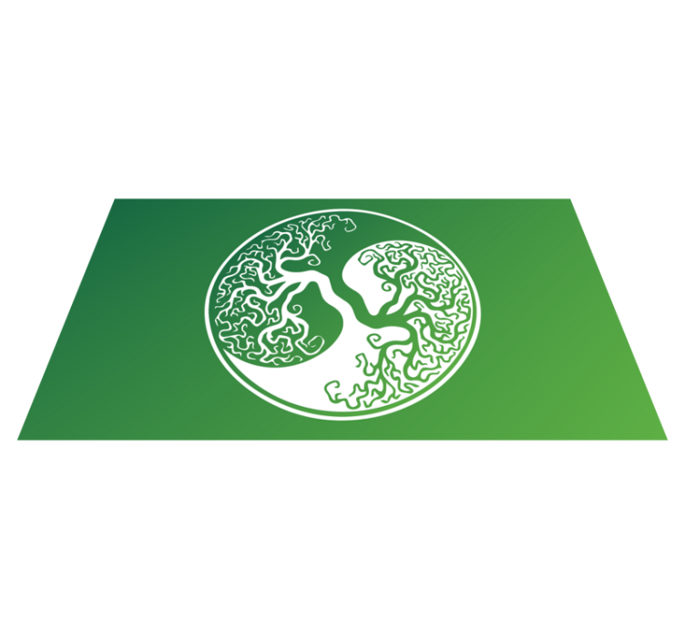 Tappeto vinile natura cerchio della sagoma dell'albero - TenStickers