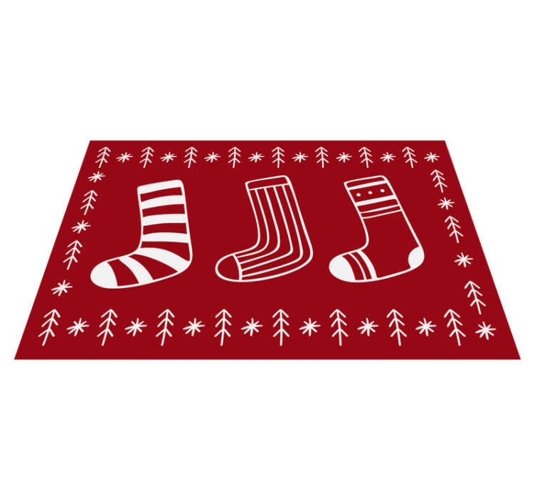 Tappeto Vinile Natale calzini rossi fstive - TenStickers