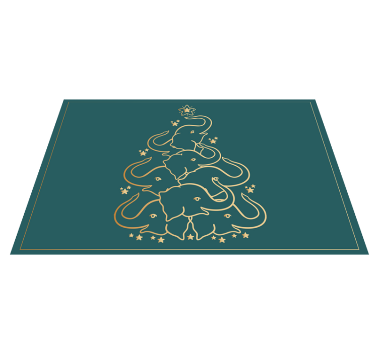 Tappeto Vinile Natale simulazione dell'albero dell'elefante - TenStickers