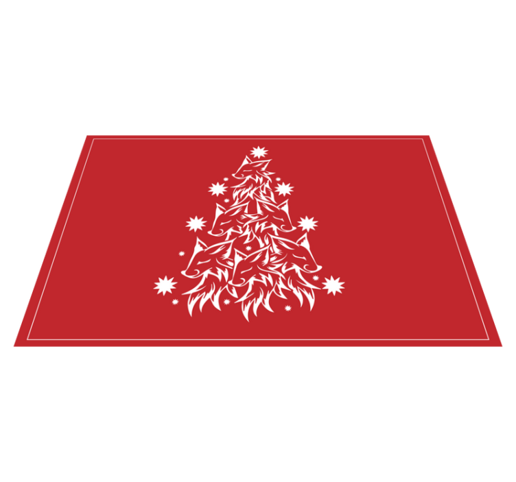 Tappeto Vinile Natale disegno dell'albero del lupo - TenStickers