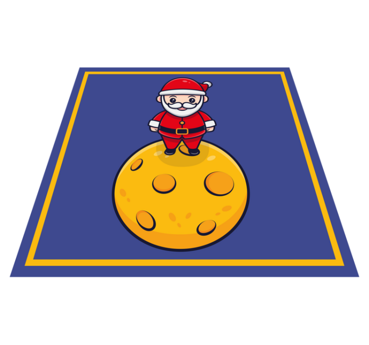 Tappeto vinile Halloween babbo natale sulla luna - TenStickers