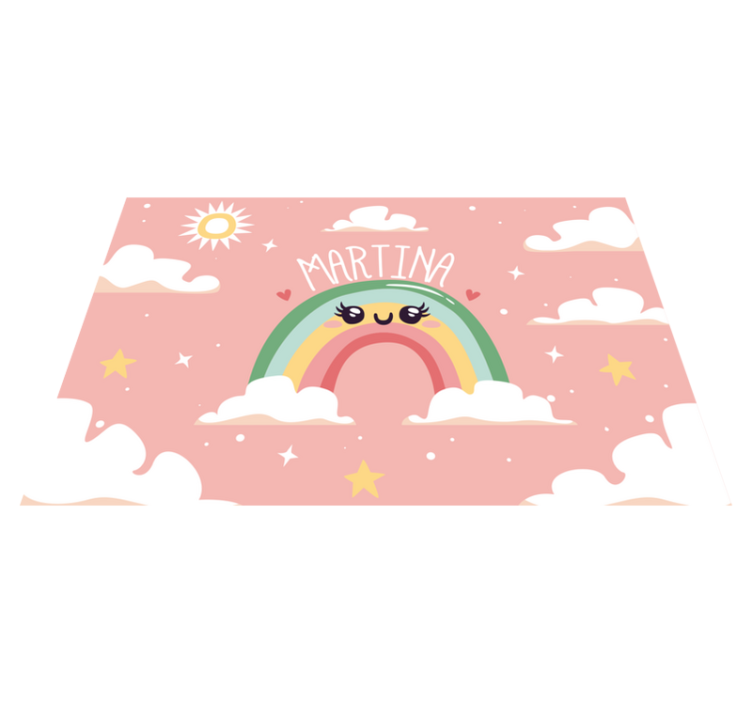 Tappeto vinile con nome carina scena arcobaleno - TenStickers