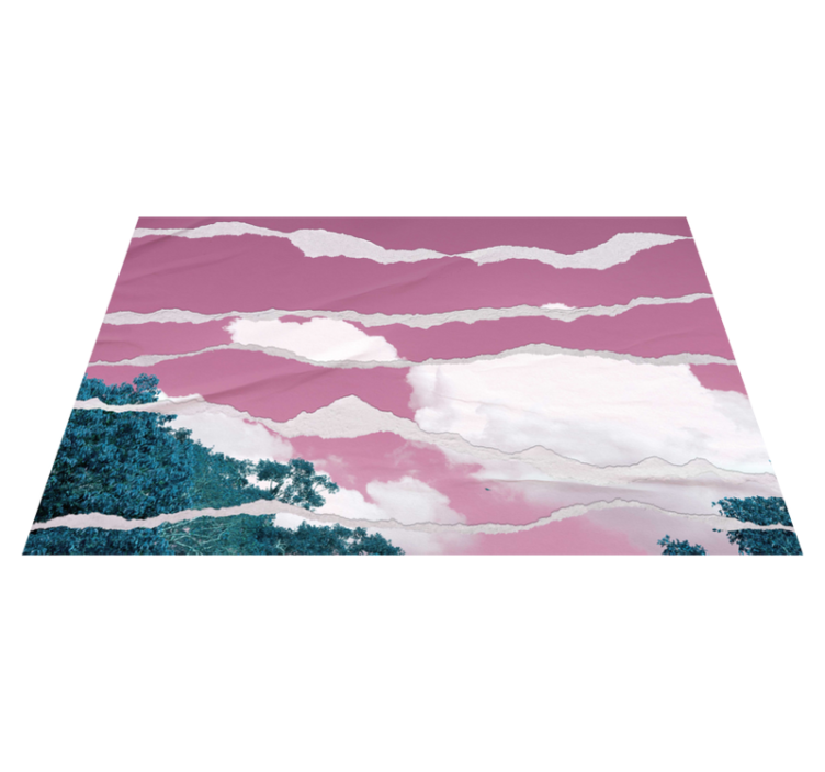 Tappeto vinile natura cielo rosa strappato - TenStickers