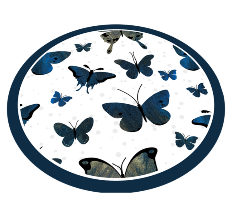Tappeto vinile animali motivo farfalle blu - TenStickers
