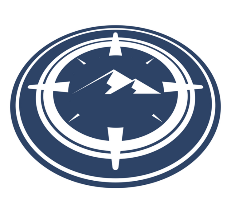 Tappeto vinile rotondo disegno della montagna della bussola - TenStickers