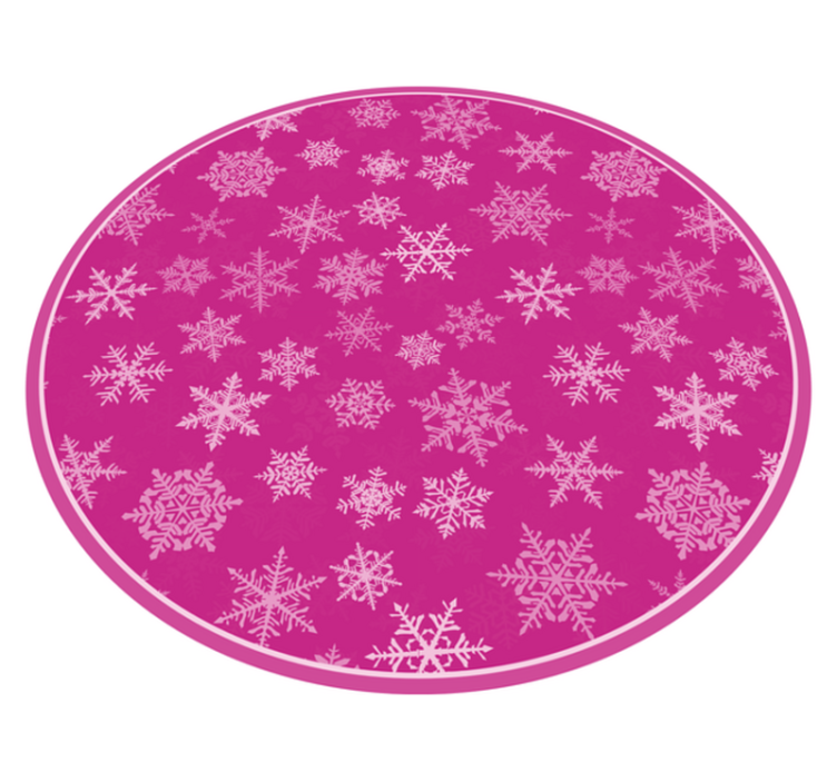 Tappeto Vinile Natale motivo a fiocco di neve rosa - TenStickers