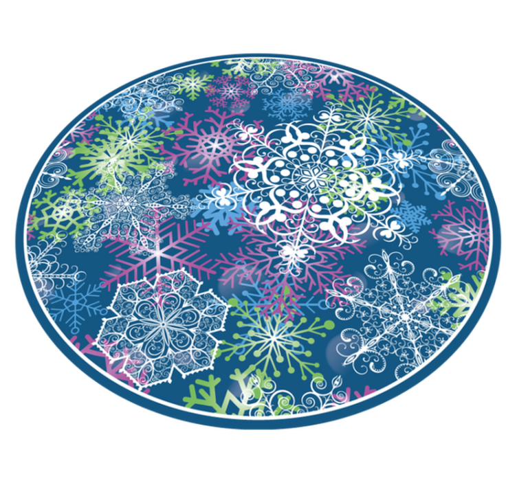 Tappeto Vinile Natale motivo a fiocco di neve colorato - TenStickers