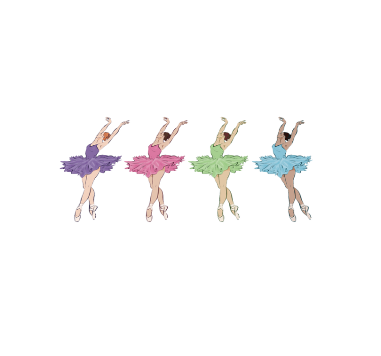 Tappeto vinile per bambini set di ballerini di balletto - TenStickers