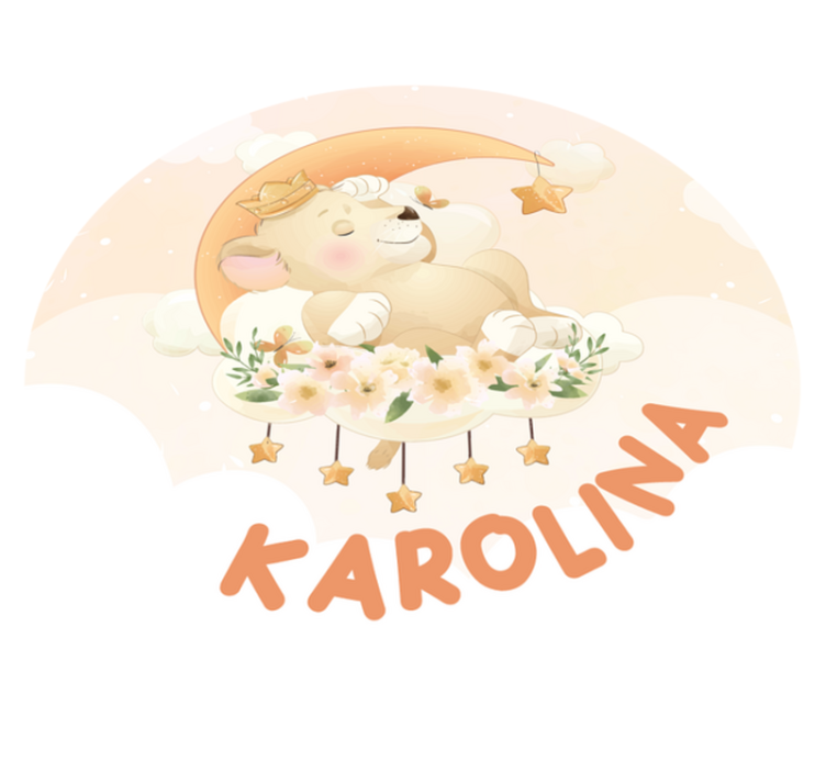 Tappeto vinile con nome leone assonnato - TenStickers