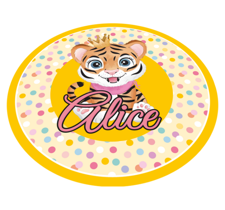 Tappeto vinile con nome tigre personalizzata - TenStickers