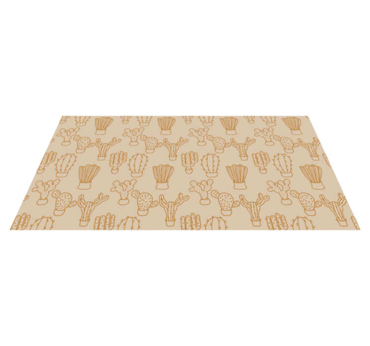 Tappeto vinile fiori illustrazione di cactus - TenStickers