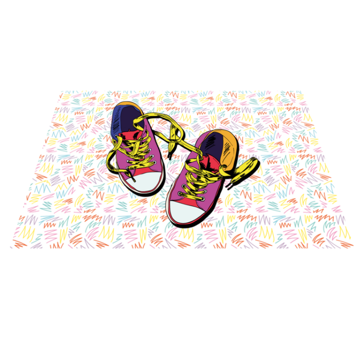 Tappeto vinile per ragazzi modello di sneaker colorato - TenStickers