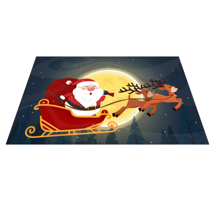 Tappeto vinile natale corsa della slitta di babbo natale - TenStickers
