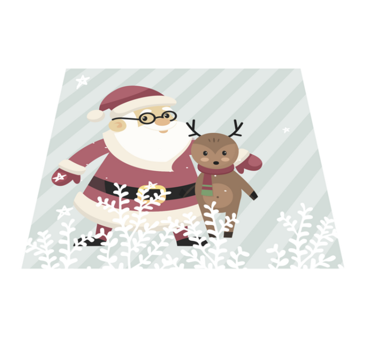 Tappeto Vinile Natale babbo Natale e le sue renne - TenStickers