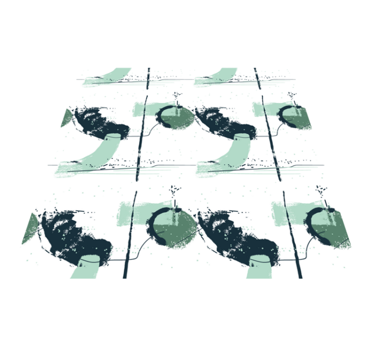 Tappeto vinile minimalista pennellate verdi astratte - TenStickers