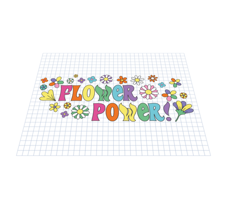 Tappeto vinile fiori design flower power - TenStickers