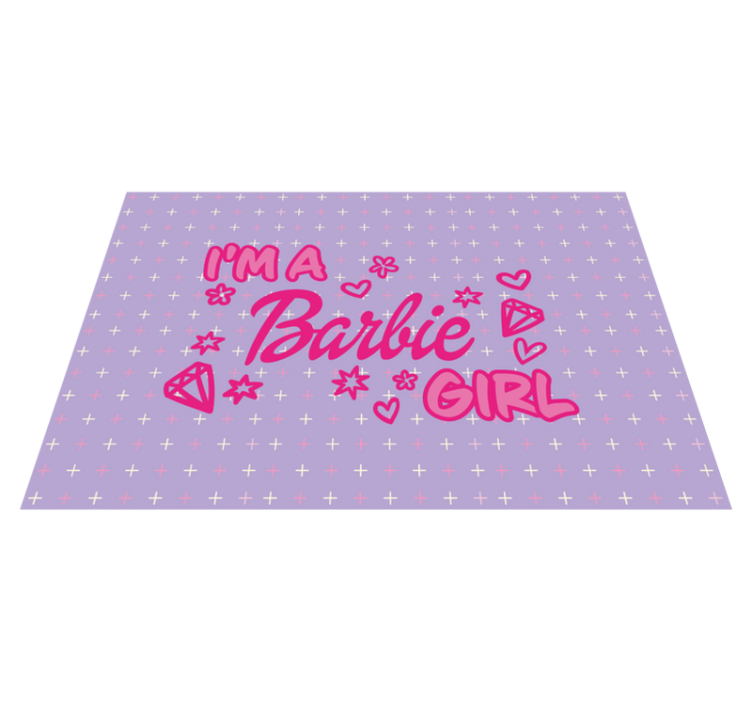Tappeto in pvc con "I'm a barbie girl" - TenStickers