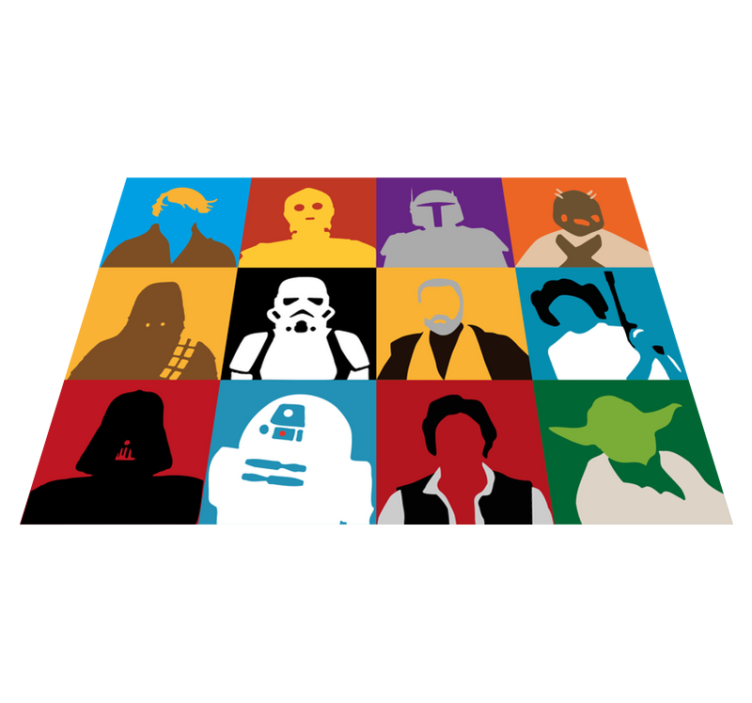 Tappeto vinile per bambini sagome di personaggi iconici - TenStickers