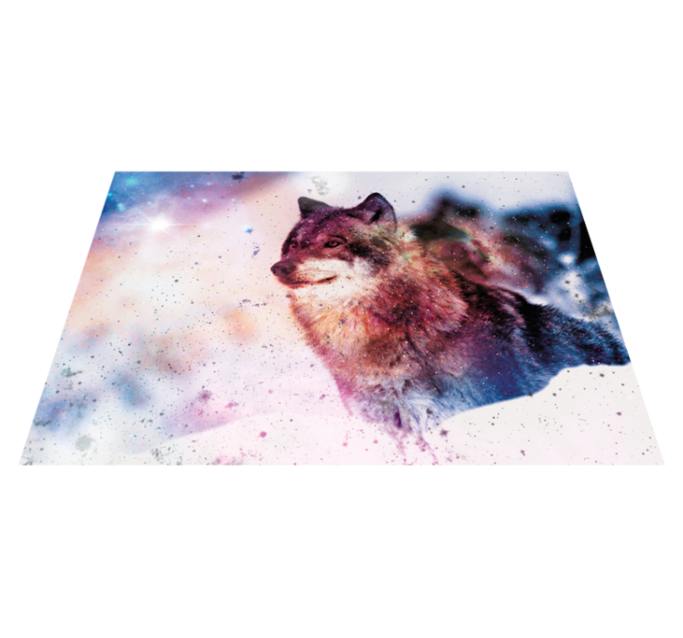 Tappeto vinile animali immagine cosmica del lupo - TenStickers