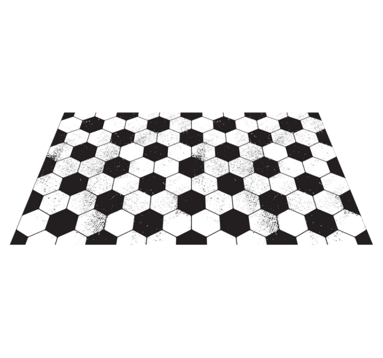 Tappeto vinile geometrico esagonale bianco e nero - TenStickers