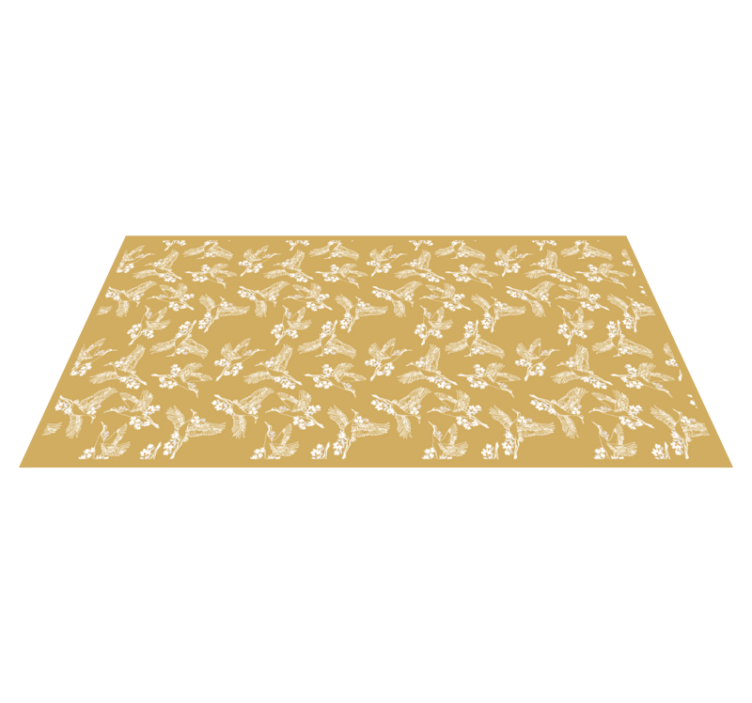 Tappeto vinile natura eleganti colibrì sbocciano - TenStickers