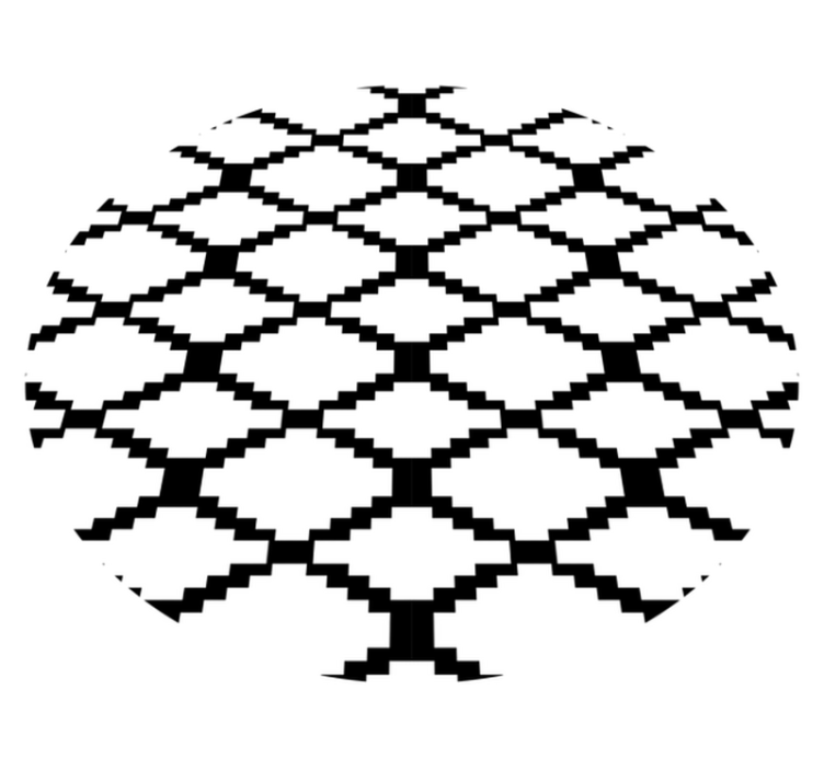 Tappeto vinile geometrico bianco e nero moderno - TenStickers